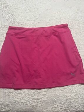 PUMA-Women's Size S  Pink Tennis  Mini Skirt-Pocket-Logo-Elastane Stretch #593